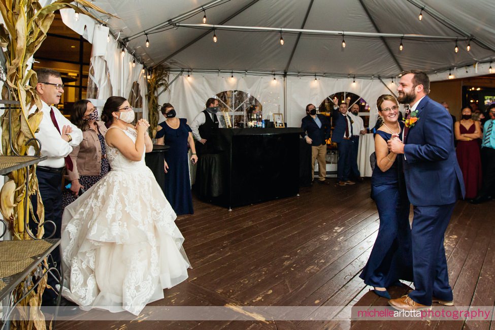 Desmond Hotel Malvern Pennsylvania Wedding reception bride watching groom dance with mom