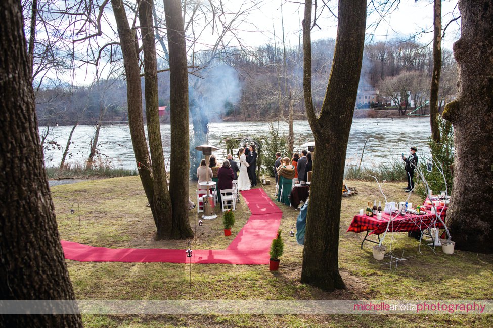 Intimate Hunterdon County New Jersey Delaware riverfront backyard wedding