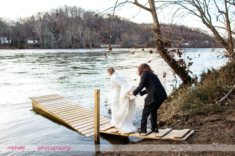 Intimate Hunterdon County New Jersey riverfront backyard wedding