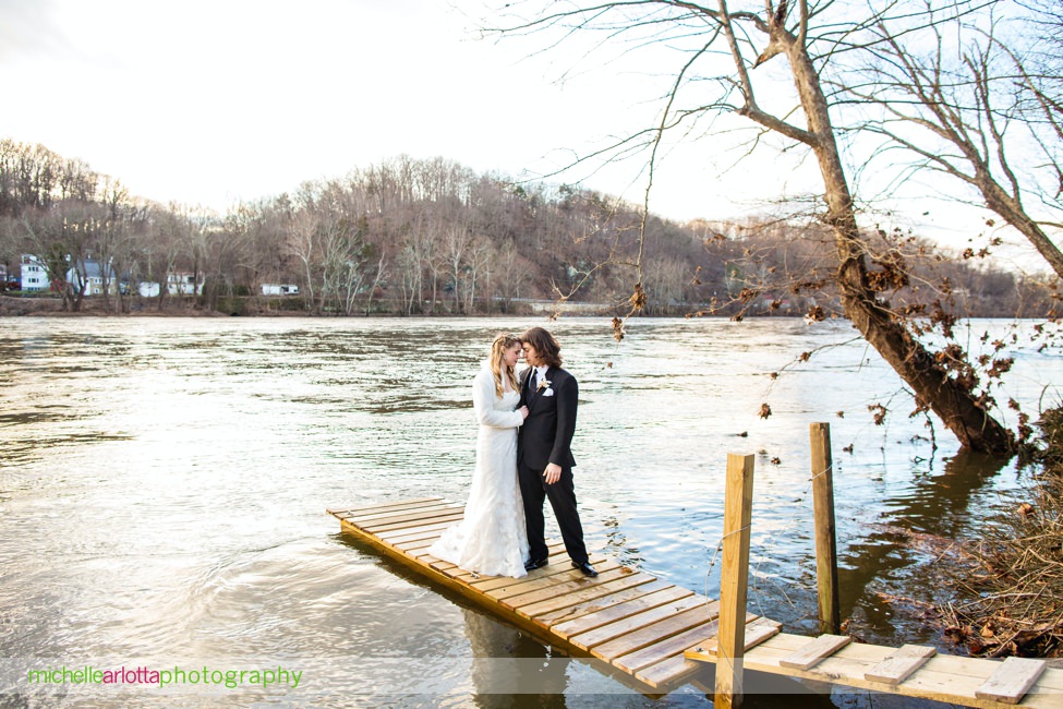 Intimate Hunterdon County New Jersey riverfront backyard wedding