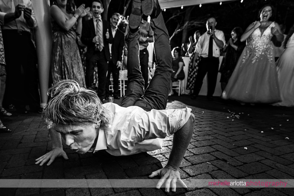 LBI gables NJ outdoor wedding reception dancing guest does the worm