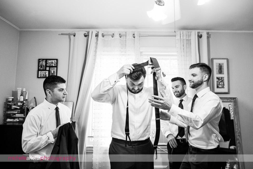 The Farmhouse wedding new jersey groom prep