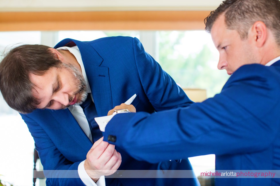 Crystal Point Yacht Club groom prep