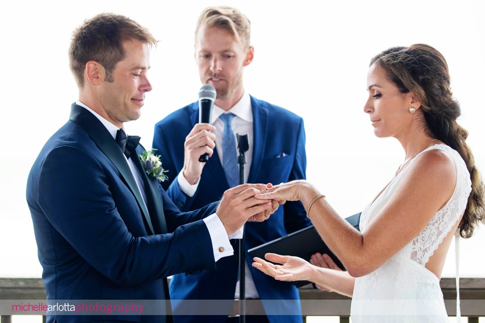 LBI Pearl Street Pavilion NJ wedding ceremony ring exchange