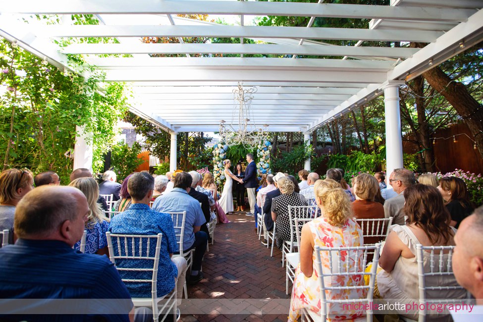fall afternoon gables intimate garden wedding ceremony nj