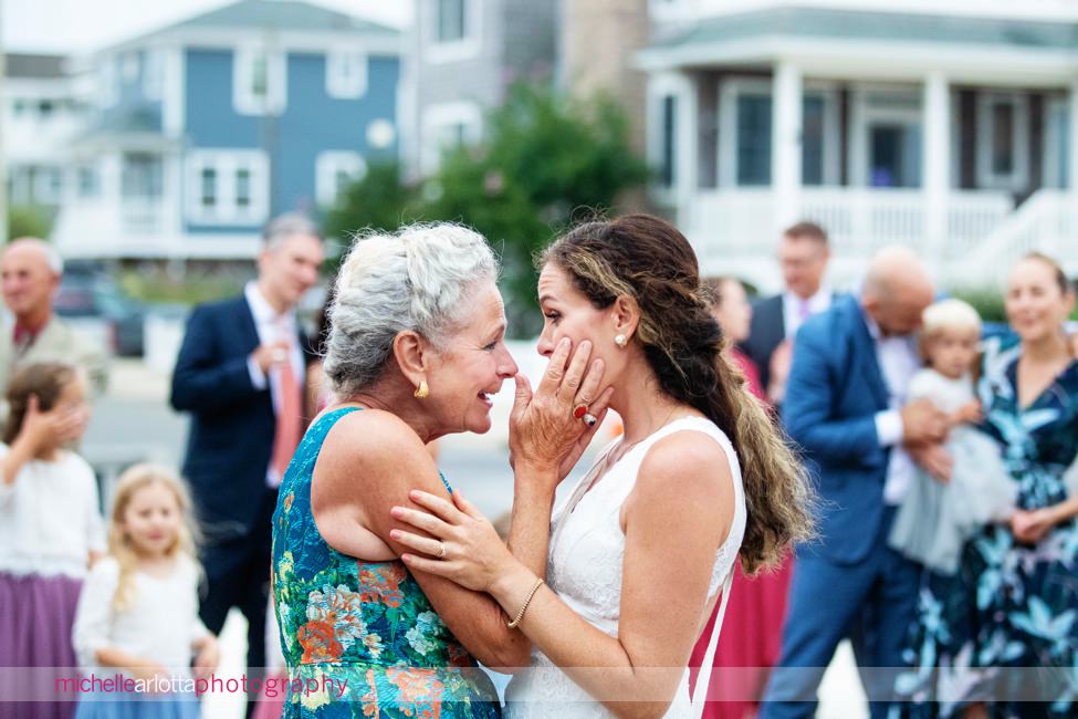 Brant Beach yacht Club LBI NJ wedding reception mother and daughter dance outside