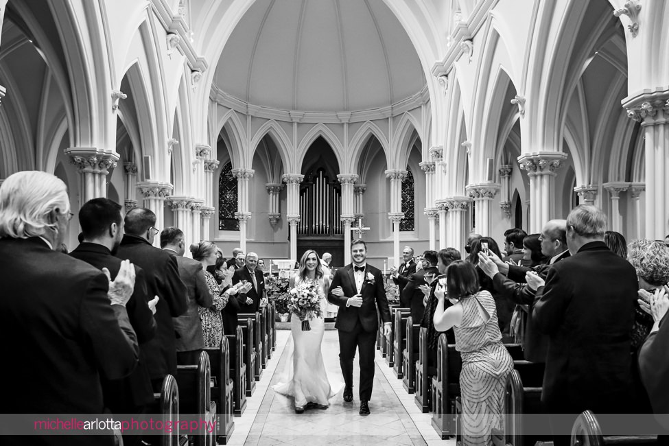 St. Thomas of Villanova church wedding bride and groom existing the church