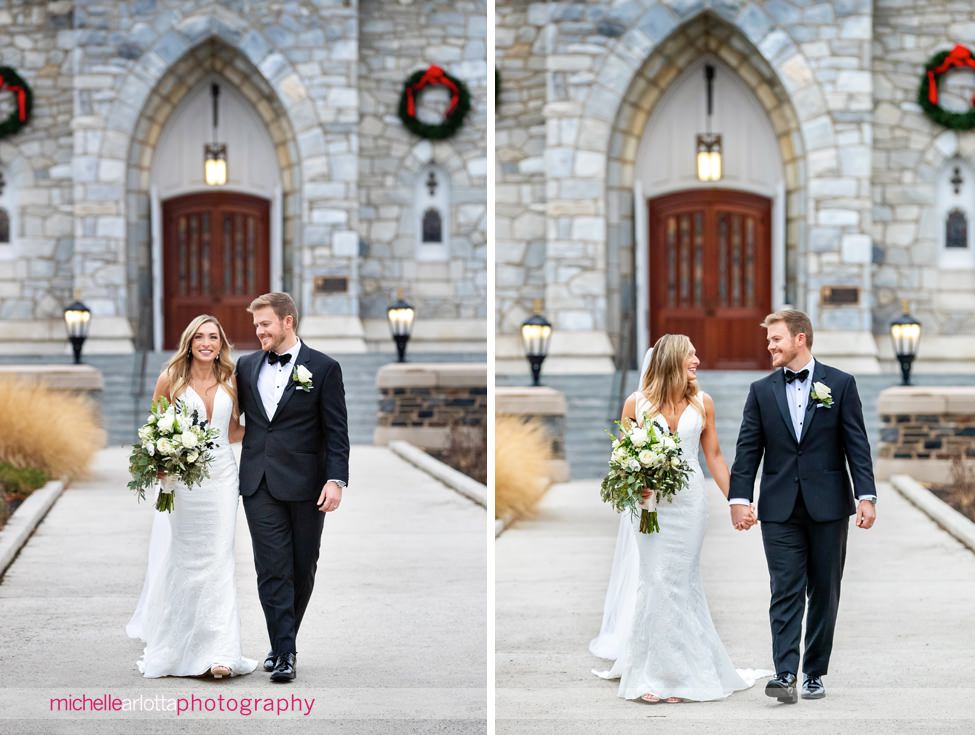 St. Thomas of Villanova church wedding bride and groom portrait