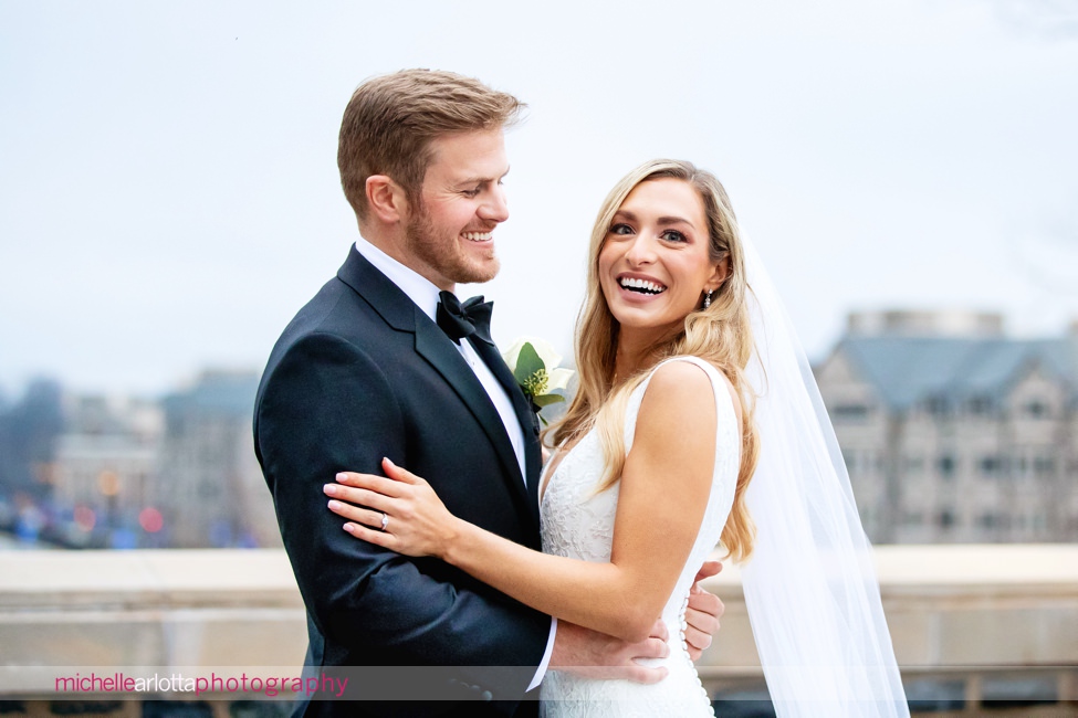 St. Thomas of Villanova church wedding bride and groom portrait