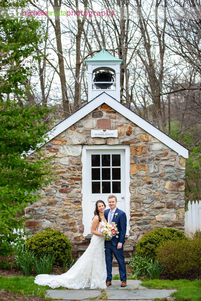 The Farmhouse NJ wedding bride and groom portrait