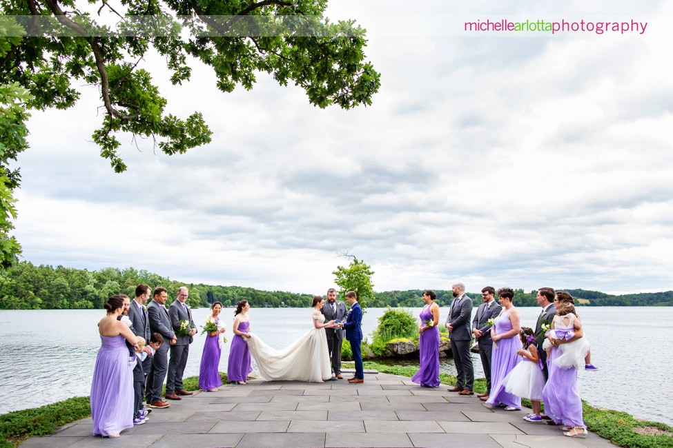 North Shore House lake outdoor wedding ceremony NJ