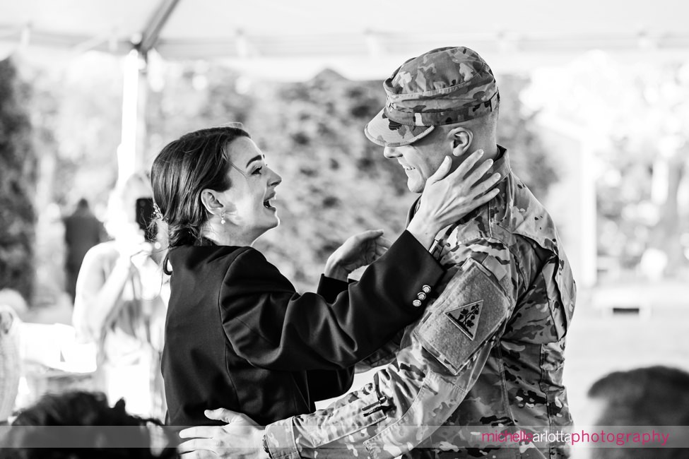North Shore House wedding reception bride surprised by her cousin in the military 