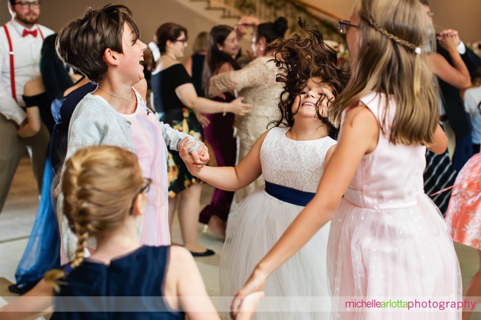 Renault Winery wedding reception champagne ballroom little kids holding hands and dancing