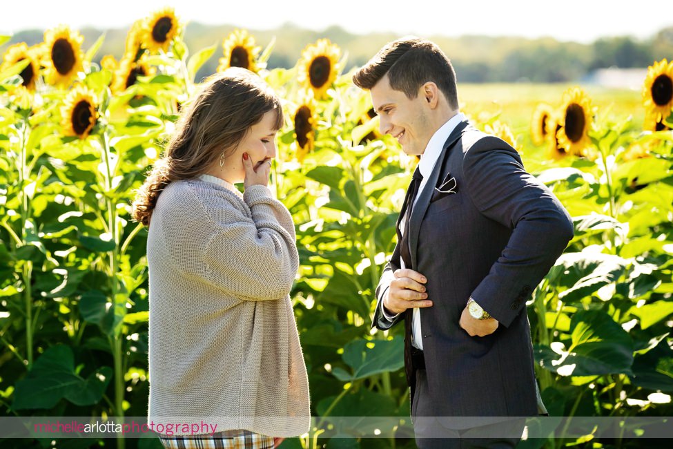 Holland Ridge Farm NJ wedding proposal sunflowers