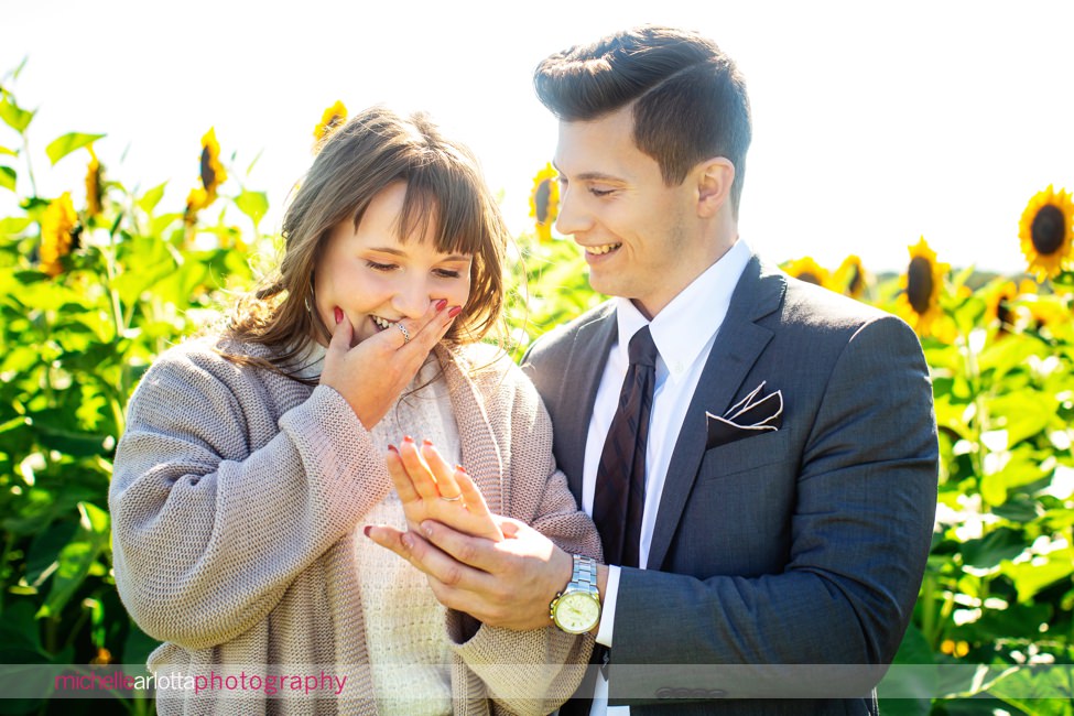 Holland Ridge Farm NJ wedding proposal sunflowers