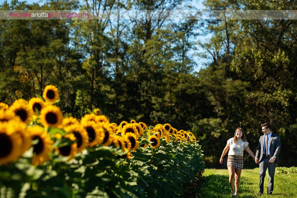 Holland Ridge Farm NJ wedding proposal sunflowers