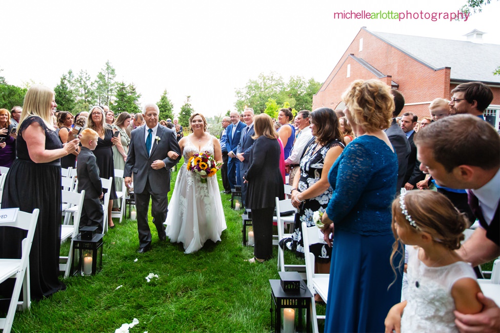Park Avenue Club New Jersey outdoor wedding ceremony bride walking down the aisle