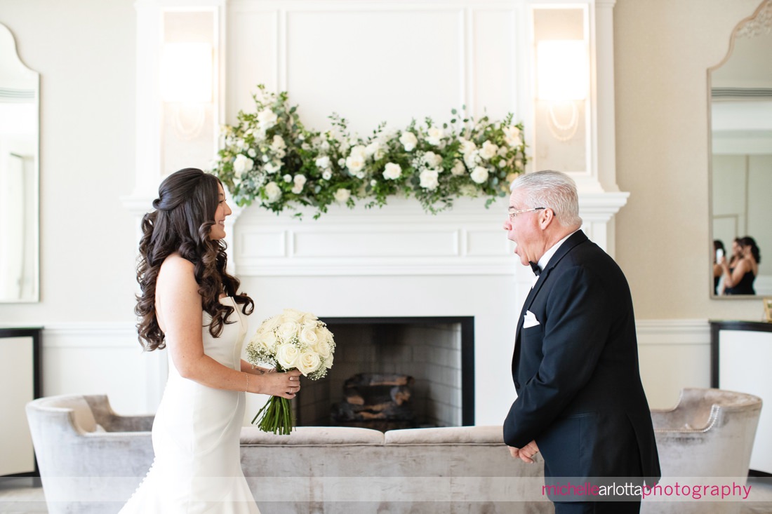 NJ bride first look with dad