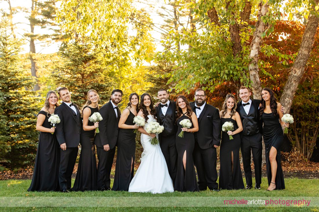 Edgewood Country Club wedding NJ bridal party dressed in black