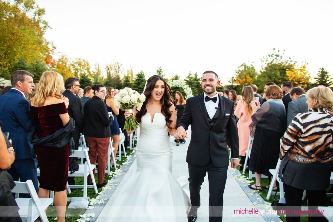 Edgewood Country Club wedding NJ outdoor wedding ceremony bride and groom exit ceremony