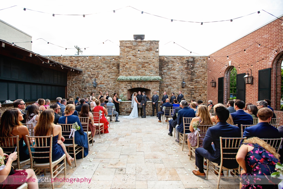 The Madison Riverside NJ outdoor wedding ceremony