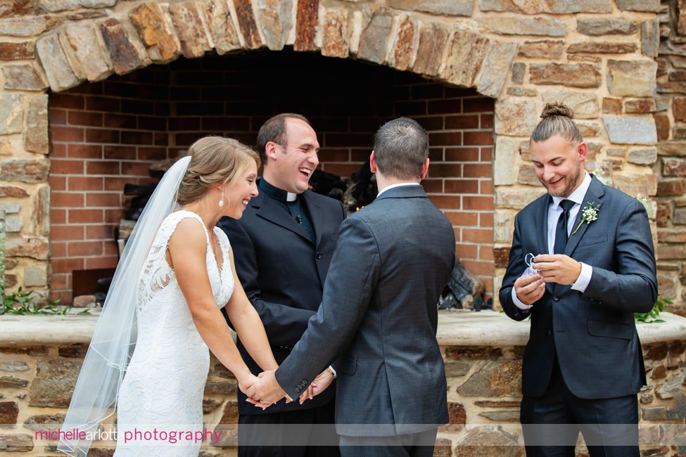 The Madison Riverside NJ outdoor wedding ceremony