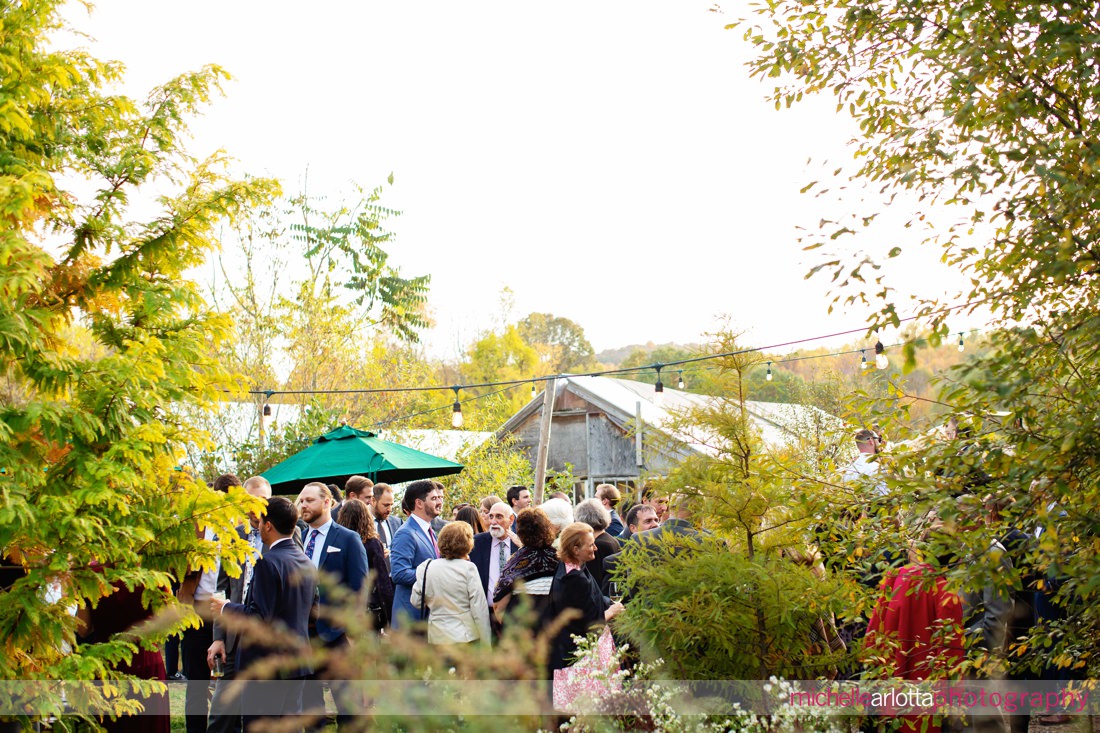 Blooming Hill Farm Wedding Hudson Valley NY outdoor cocktail hour