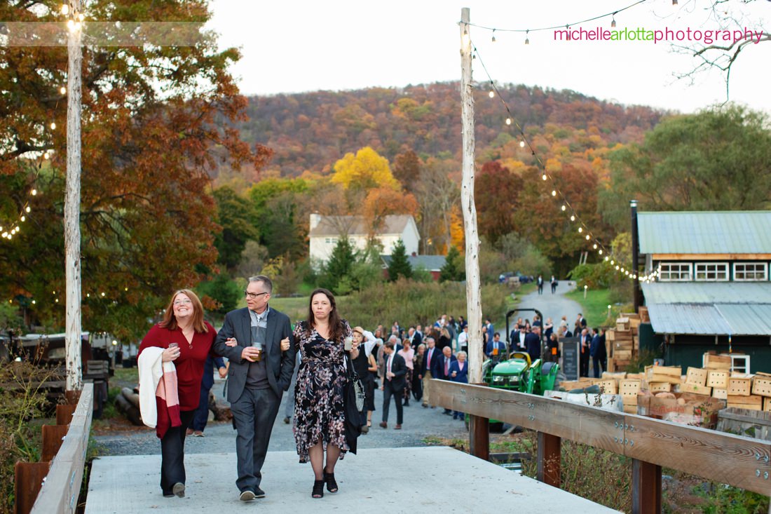 Blooming Hill Farm Wedding Hudson Valley NY outdoor cocktail hour