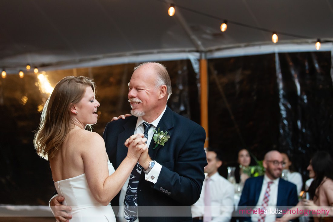 Blooming Hill Farm Wedding Hudson Valley NY bride dancing with her dad