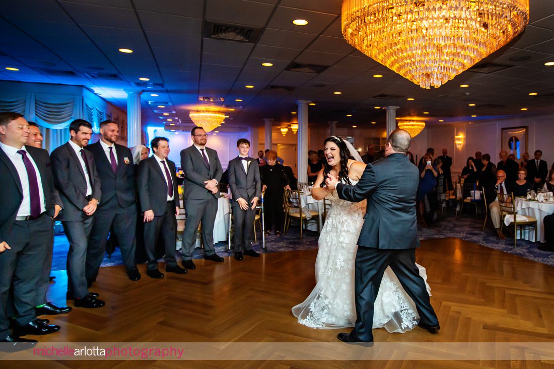 The Breakers on the Ocean Spring Lake NJ wedding reception bride and groom first dance