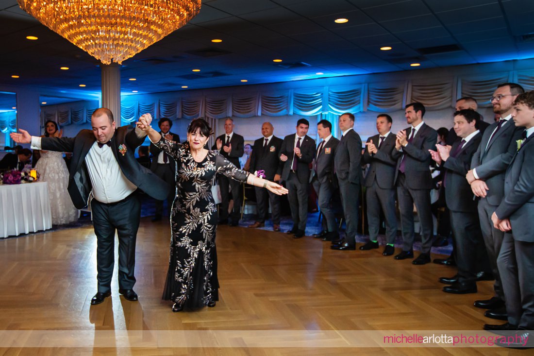 The Breakers on the Ocean Spring Lake NJ wedding reception groom dancing with mom