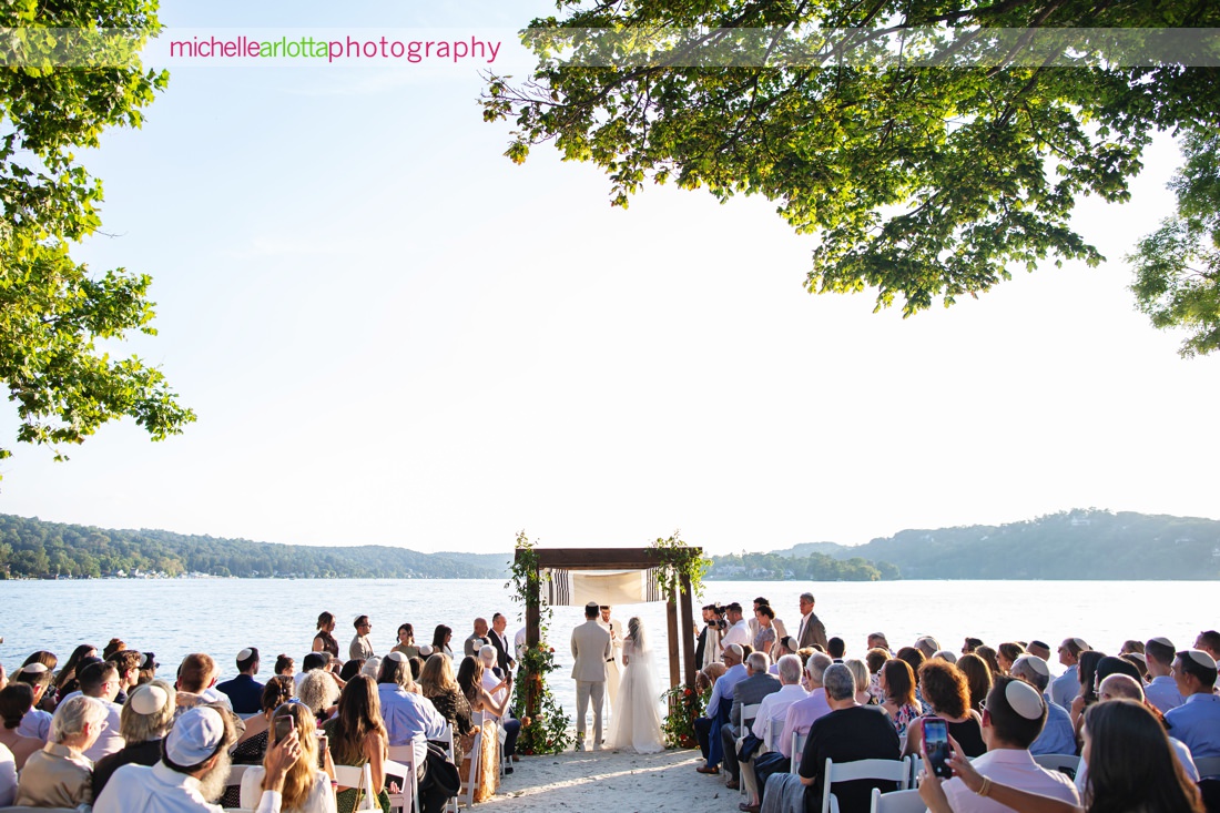 jewish NJ Lake Mohawk Country Club lakeside wedding ceremony