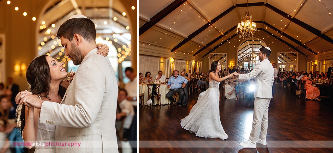 bride and groom first dance Lake Mohawk Country Club NJ Wedding reception