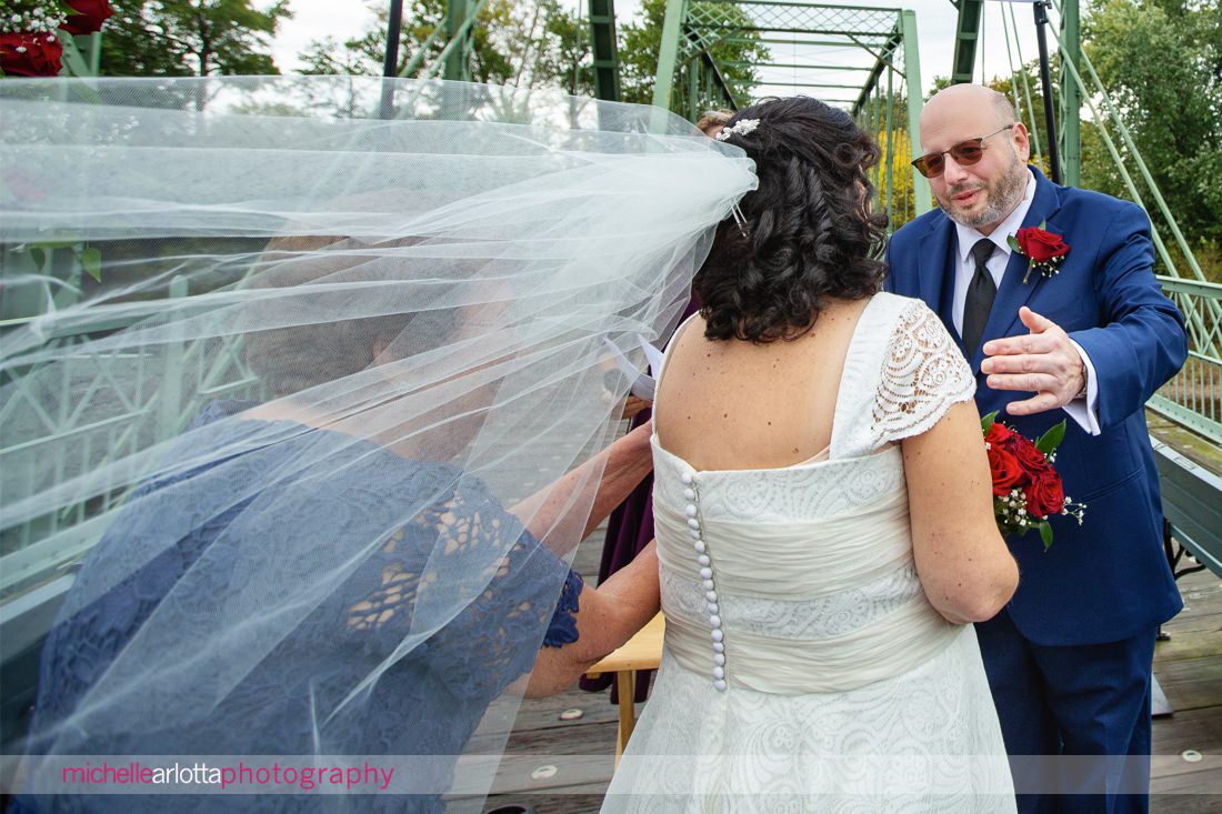 Nevius Street Bridge NJ intimate jewish wedding ceremony