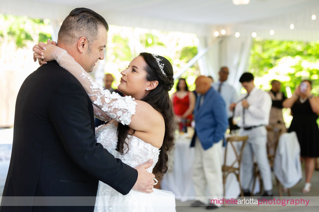 Venue at Winding Hills wedding Montgomery NY wedding reception bride and groom first dance