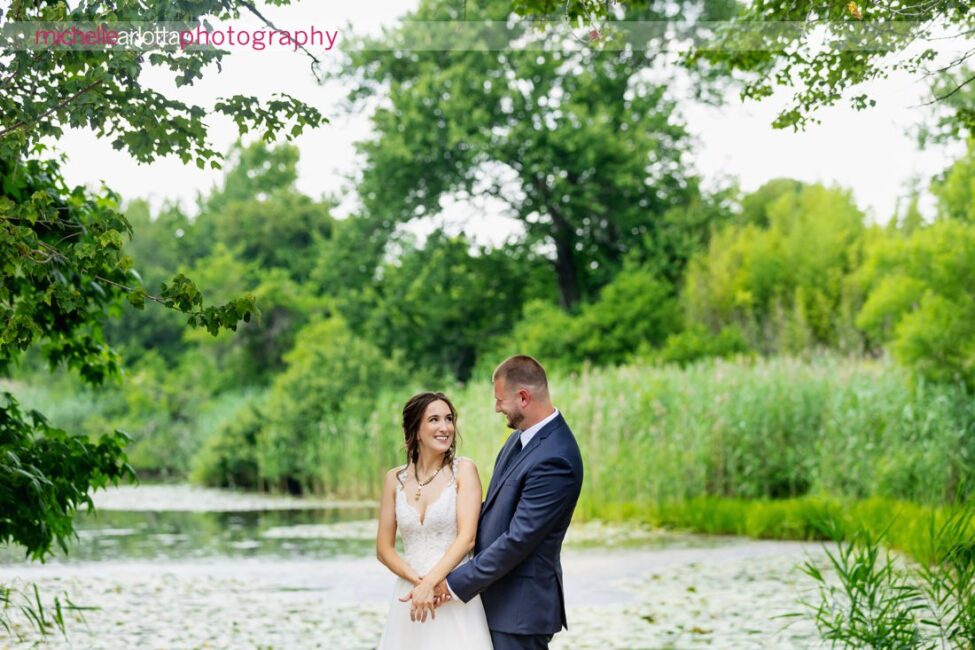 South Jersey Hammonton Backyard wedding bride and groom portrait