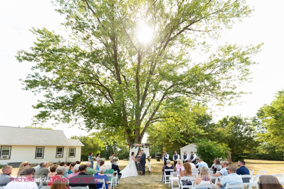 South Jersey Hammonton Summer Backyard wedding ceremony