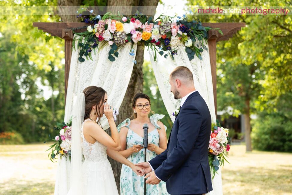 South Jersey Hammonton Summer Backyard wedding ceremony