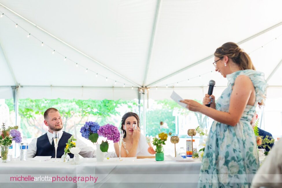 South Jersey Backyard wedding reception toasts