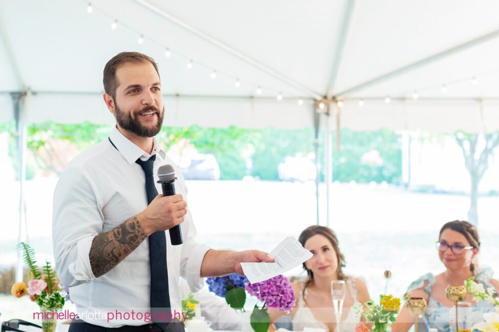 South Jersey n Summer Backyard wedding reception toasts