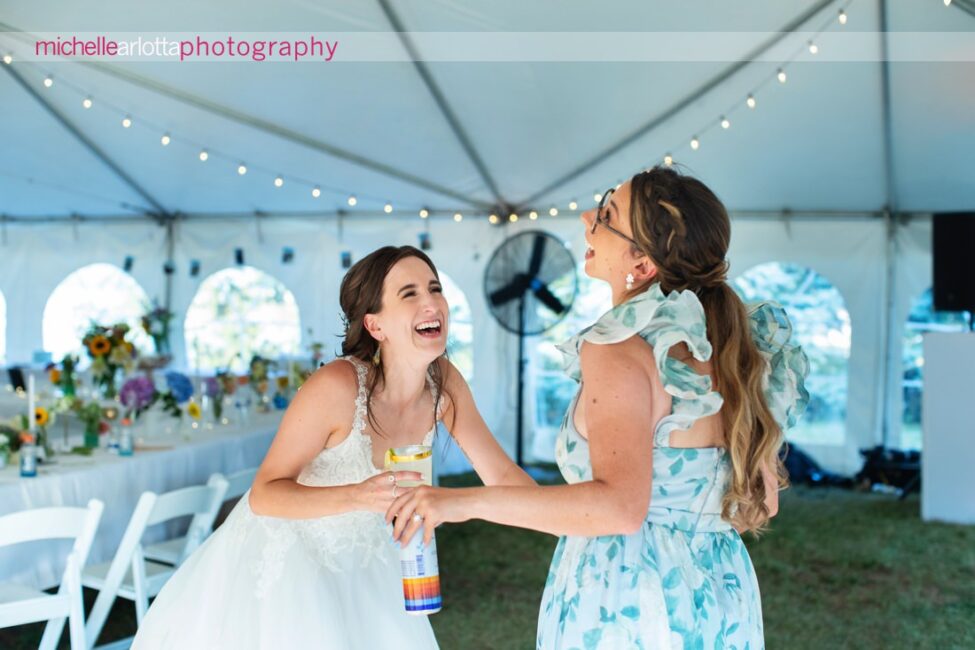 South Jersey Hammonton Summer Backyard wedding reception dancing