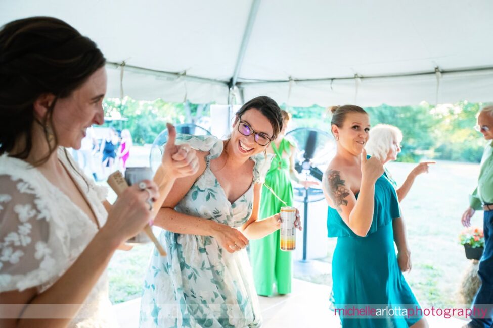 South Jersey Hammonton Summer Backyard wedding reception dancing