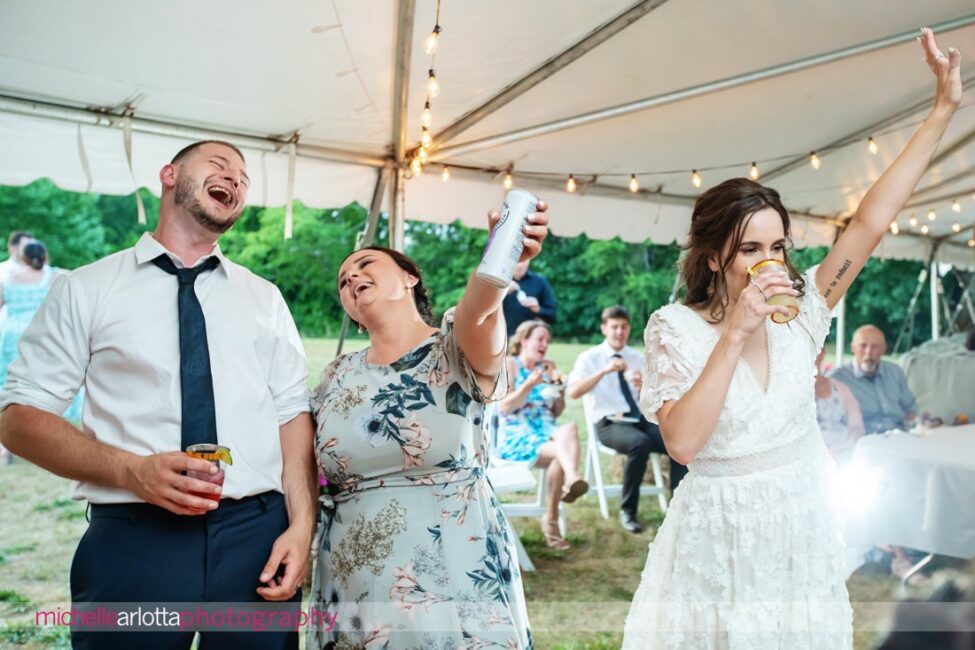 South Jersey Hammonton Summer Backyard wedding reception dancing