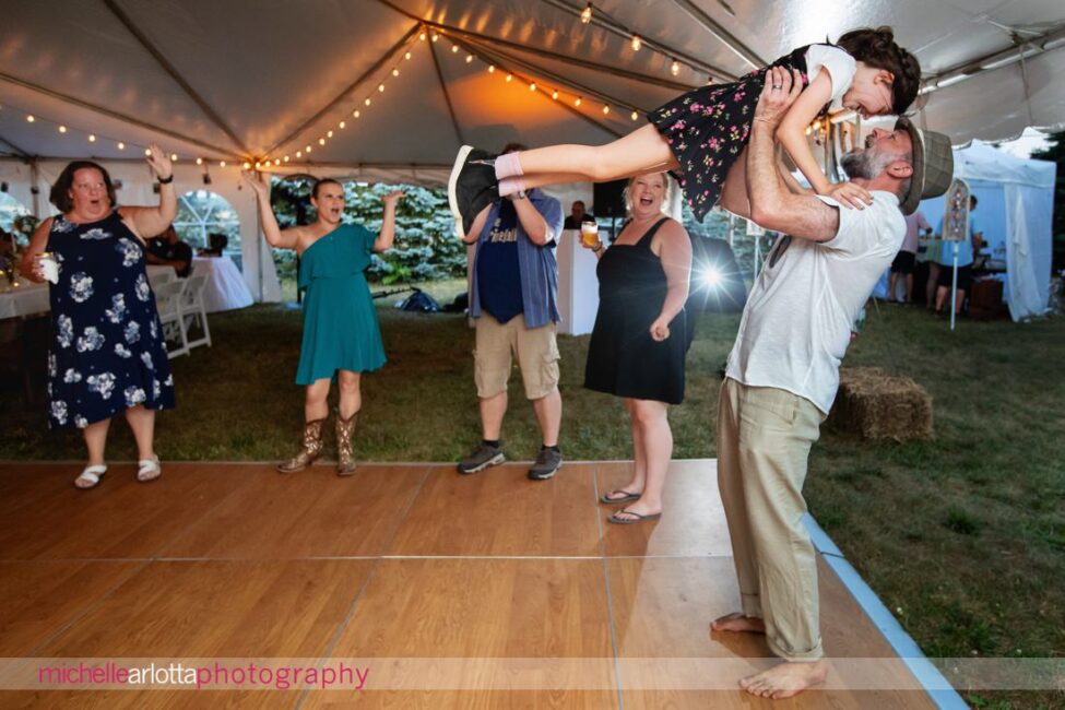 South Jersey Hammonton Summer Backyard wedding reception dancing under the tent