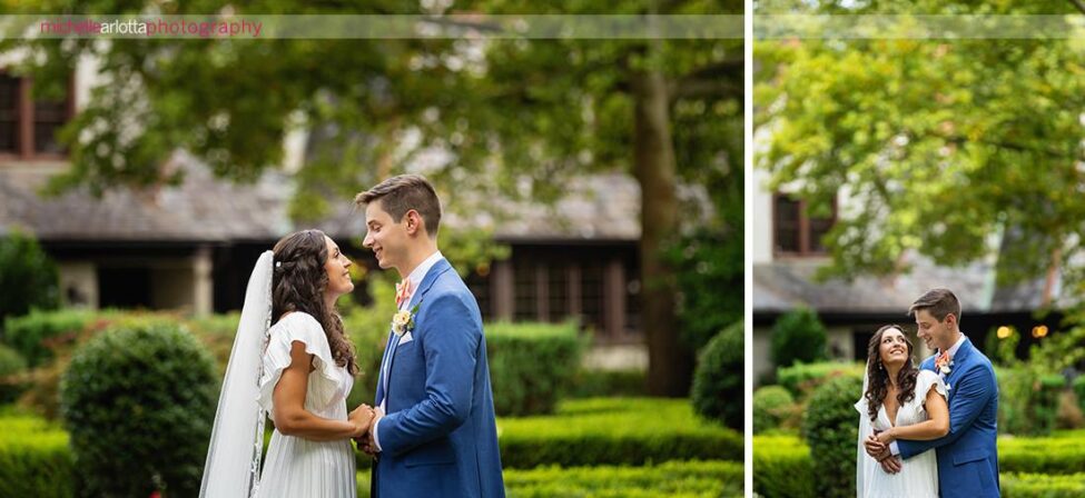 Hotel Du Village New Hope PA wedding Anthropologie boho bride and groom