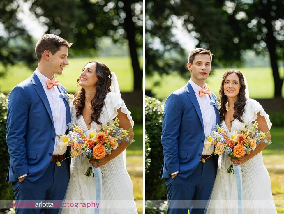 Landmark Venues Hotel Du Village New Hope PA wedding Anthropologie boho bride and groom