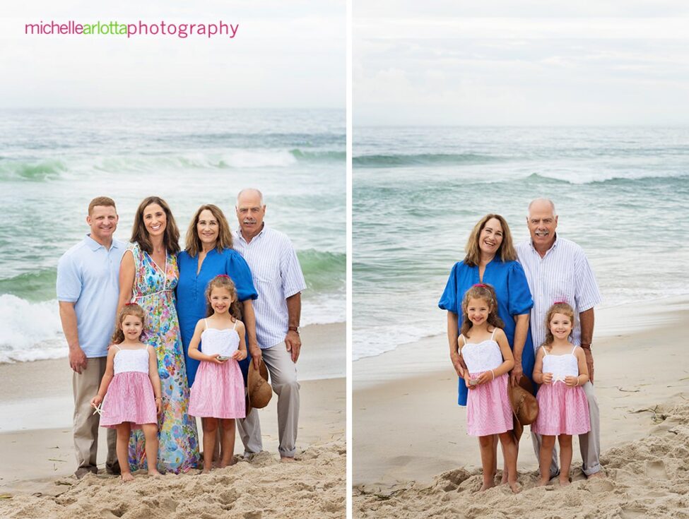 beach haven lbi nj family portrait session mom, dad, grandparents and two little girls 