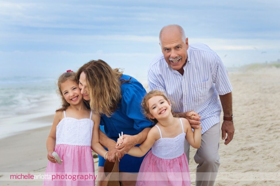 beach haven lbi nj family portrait session mom dad and two little girls