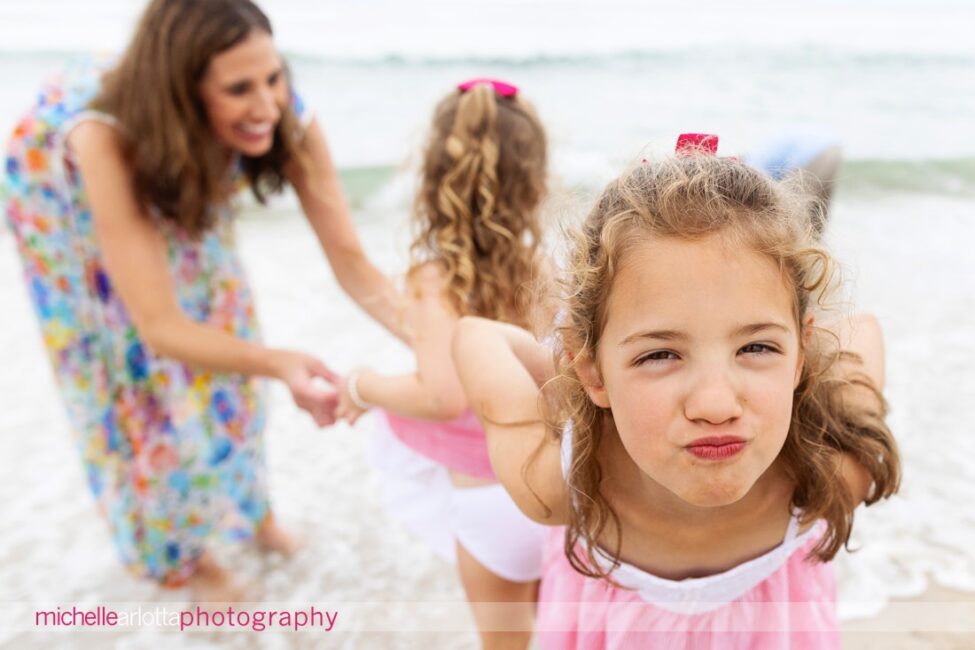 beach haven lbi nj family portrait session mom dad and two little girls