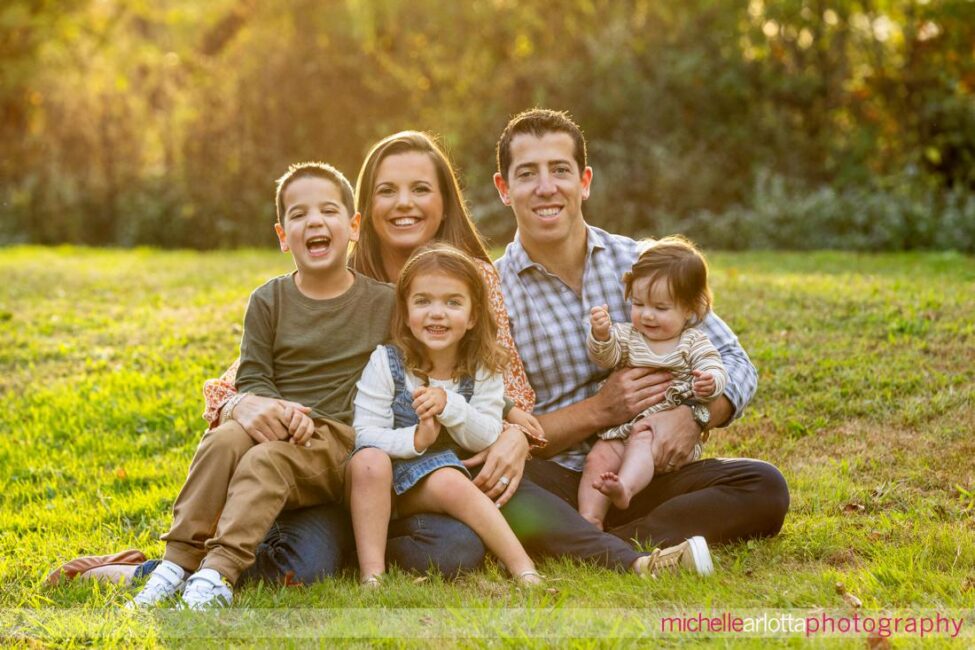 Oak Ridge Park Clark, New Jersey family photography session with family of 5